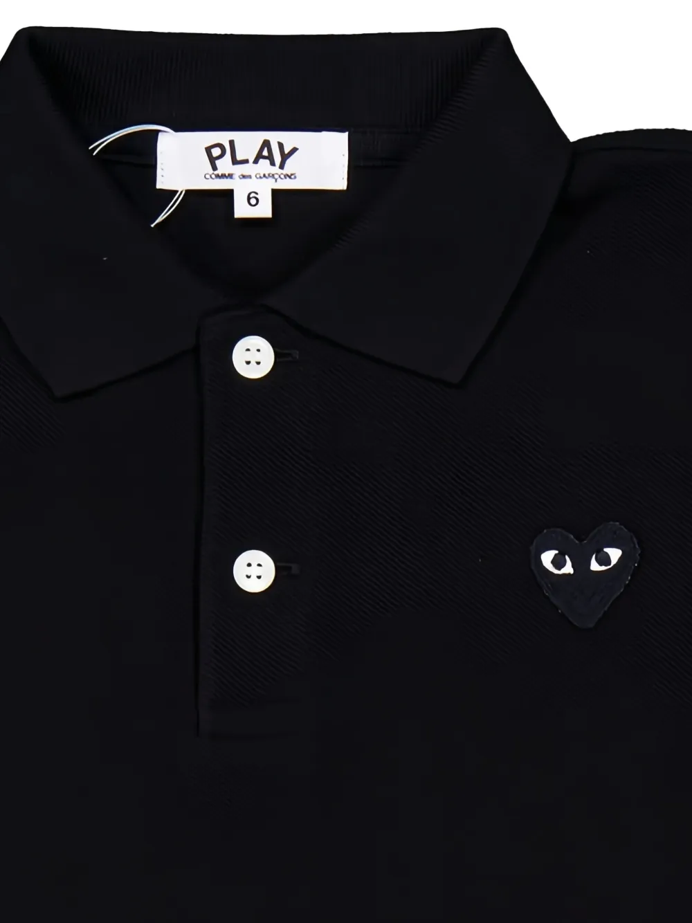 Comme Des Garçons Play Kids Poloshirt met hartembleem Zwart