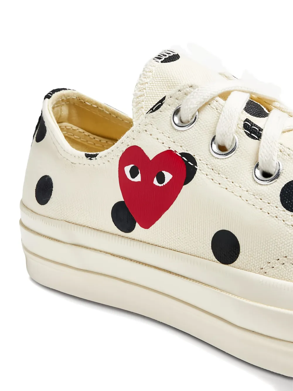 Comme Des Garçons Play X Converse Chuck 70 Polka-dot Heart Sneakers In White