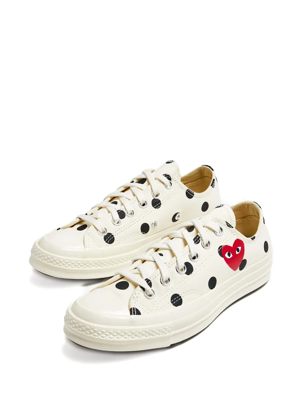 Comme Des Garçons Play X Converse Chuck 70 Polka-dot Heart Sneakers In White