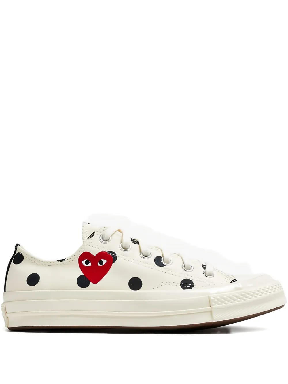 Comme Des Garçons Play X Converse Chuck 70 Polka-dot Heart Sneakers In White