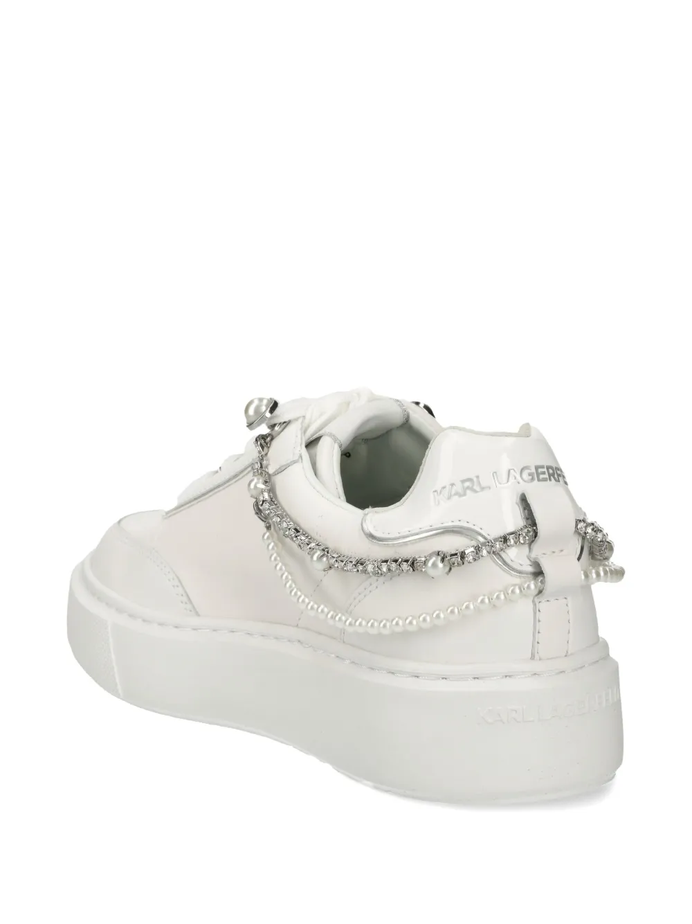 Karl Lagerfeld Chain-link Detailing Sneakers In White