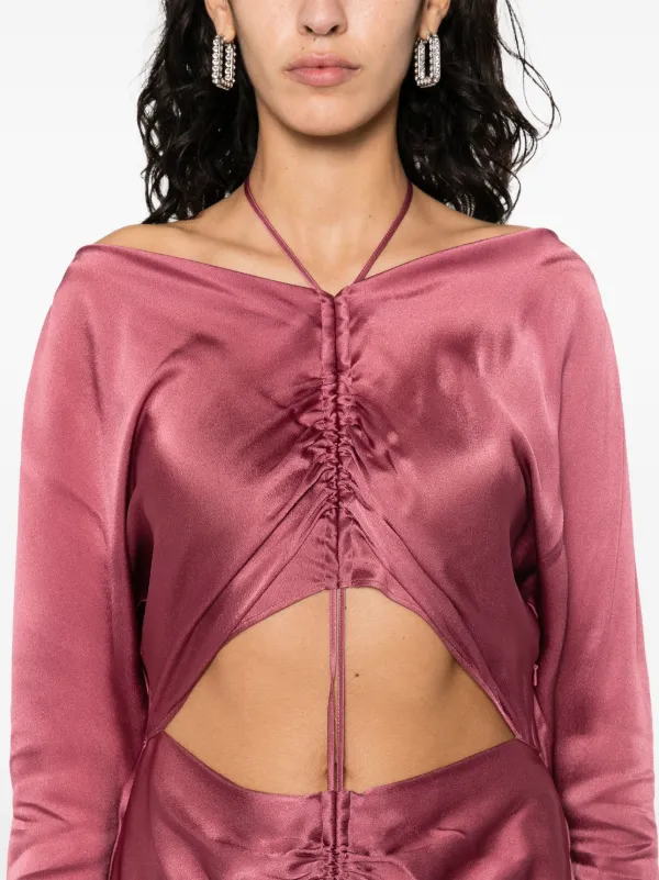 Alberta Ferretti cut-out Satin Midi Dress | Pink | FARFETCH BH