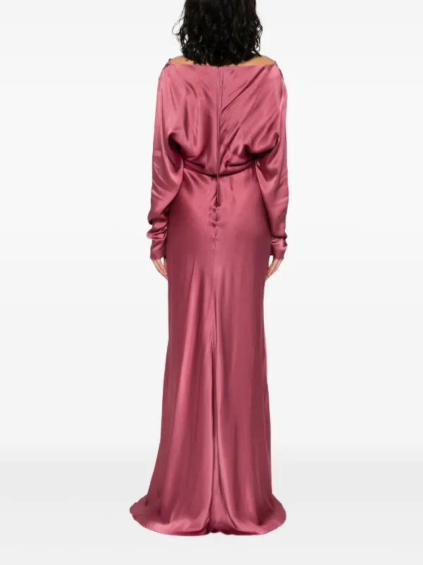 Alberta Ferretti cut-out Satin Midi Dress | Pink | FARFETCH UK