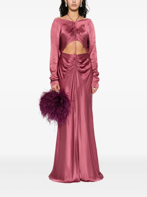 Alberta Ferretti cut-out Satin Midi Dress | Pink | FARFETCH BH