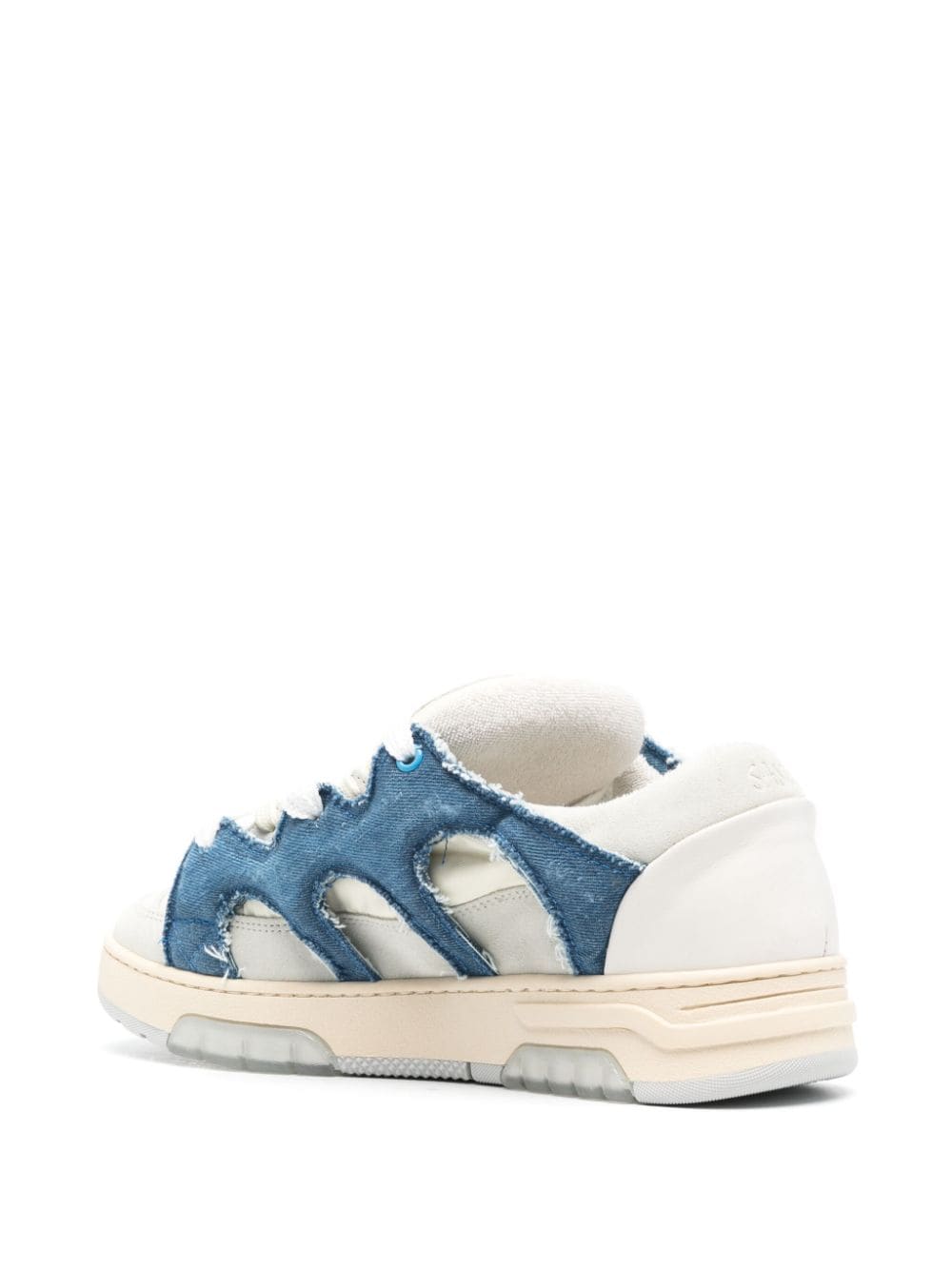 Shop Santha Panelled Padded Leather Sneakers In Blue