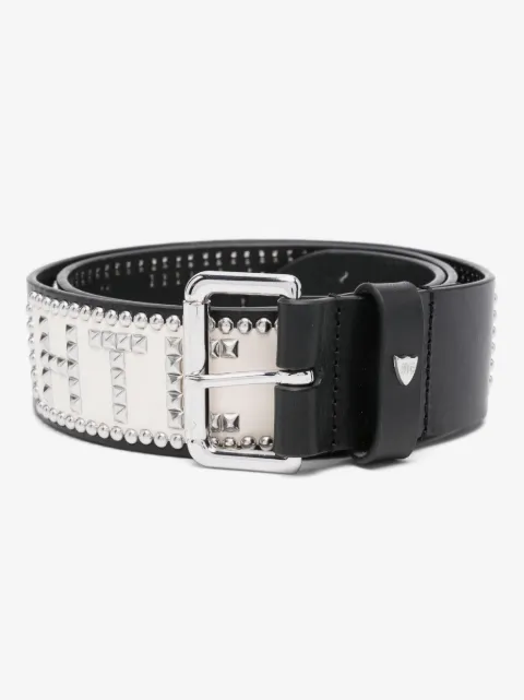 Htc Los Angeles logo-studded leather belt
