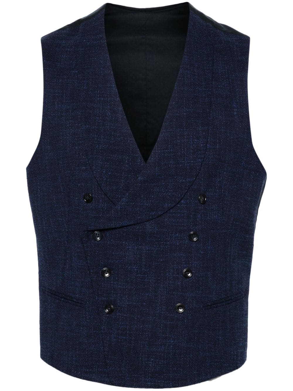 Tagliatore Shawl-lapels Double-breasted Waistcoat In Blue