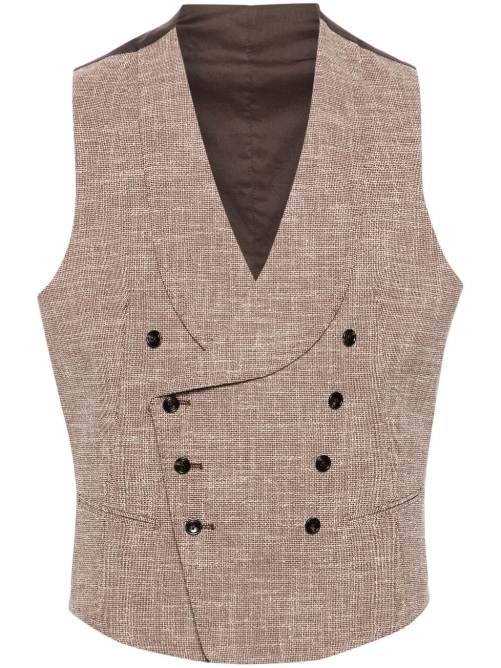Tagliatore Shawl-lapels Double-breasted Waistcoat In Brown