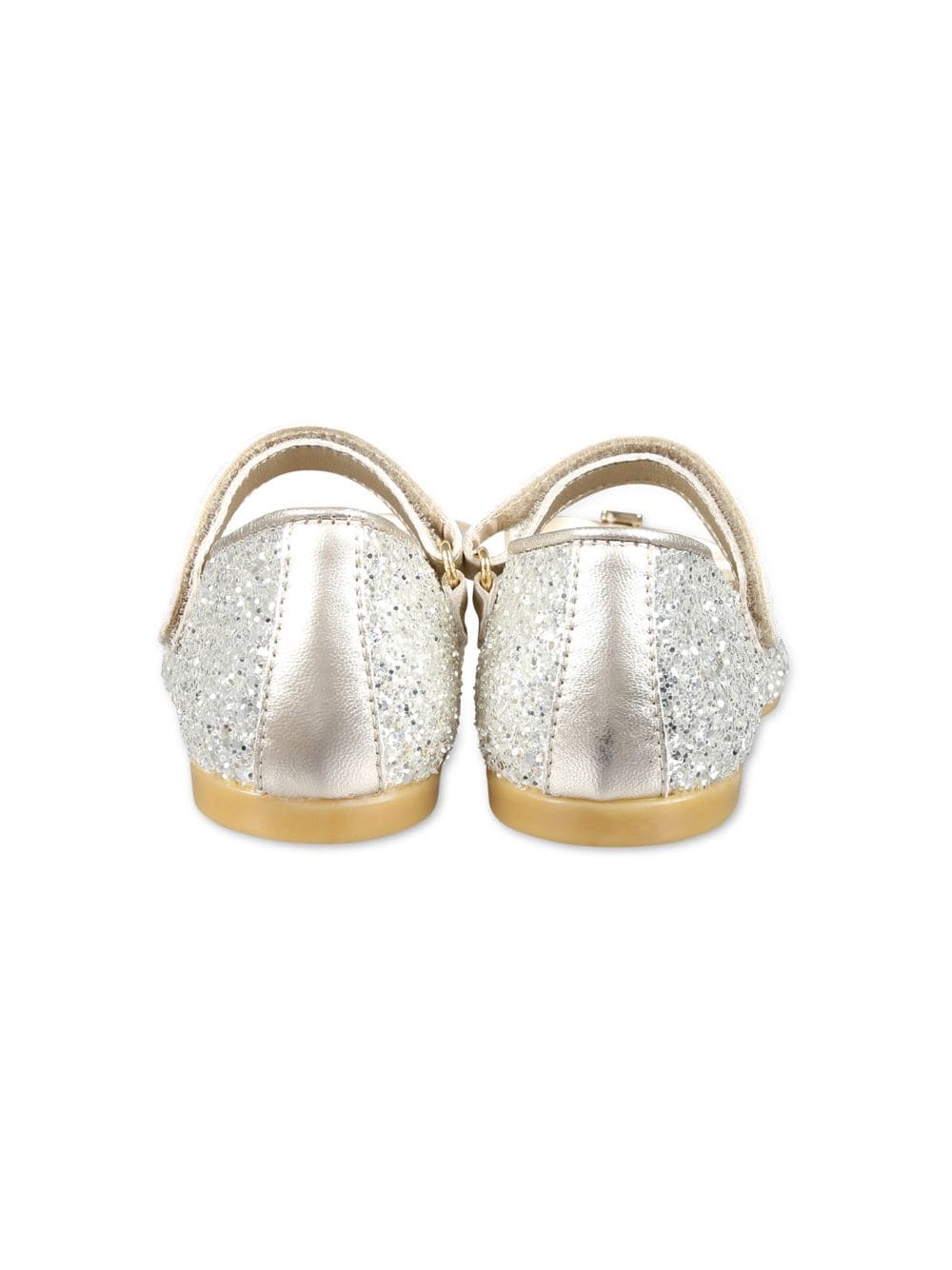 Shop Tommy Hilfiger Junior Glitter-embellished Leather Ballerina Shoes In Gold
