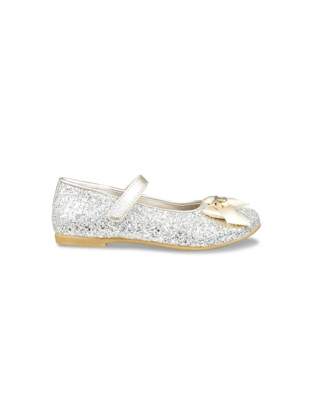 Shop Tommy Hilfiger Junior Glitter-embellished Leather Ballerina Shoes In Gold