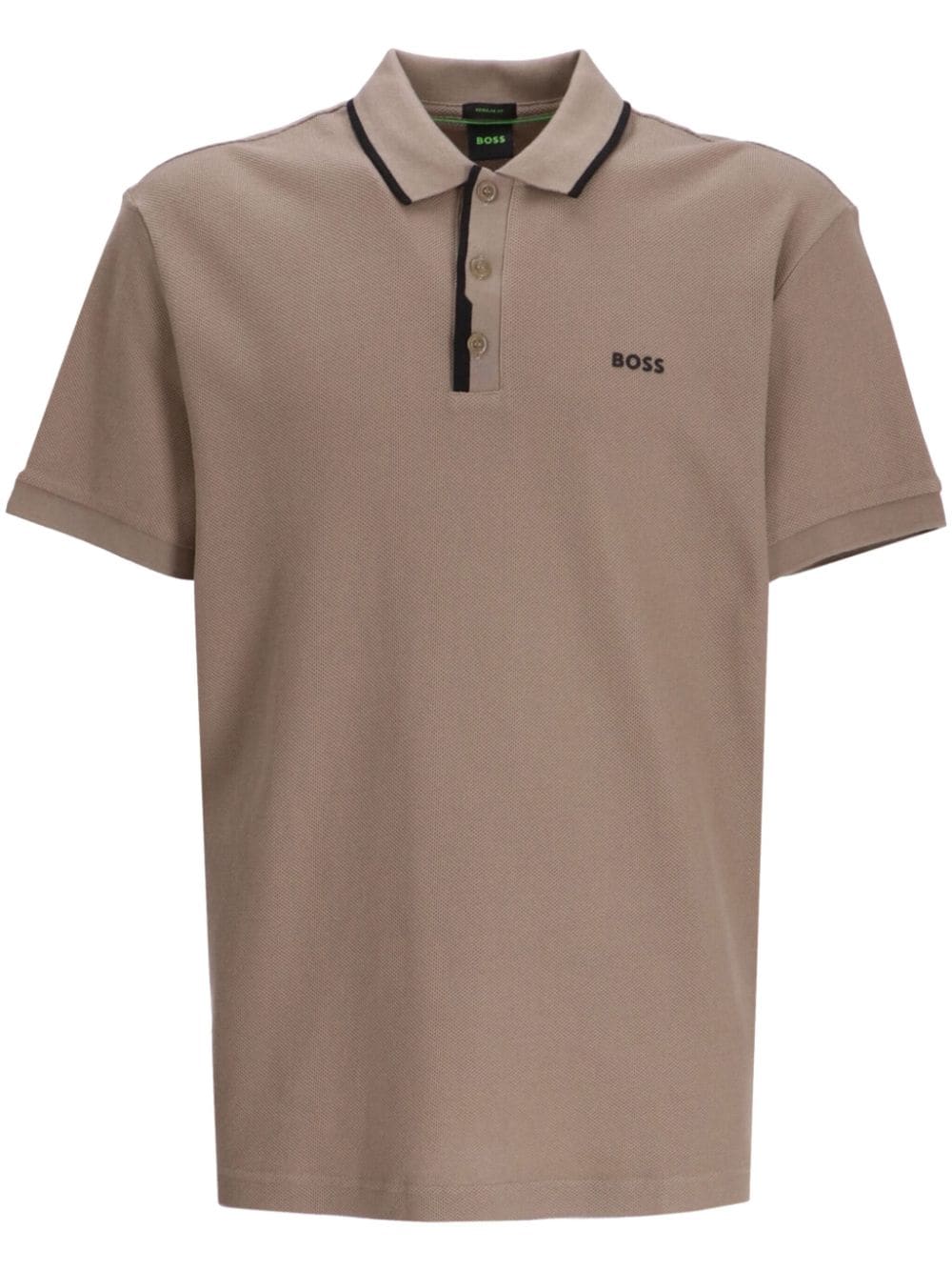 Hugo Boss Paddy 2 Cotton Polo Shirt In Brown