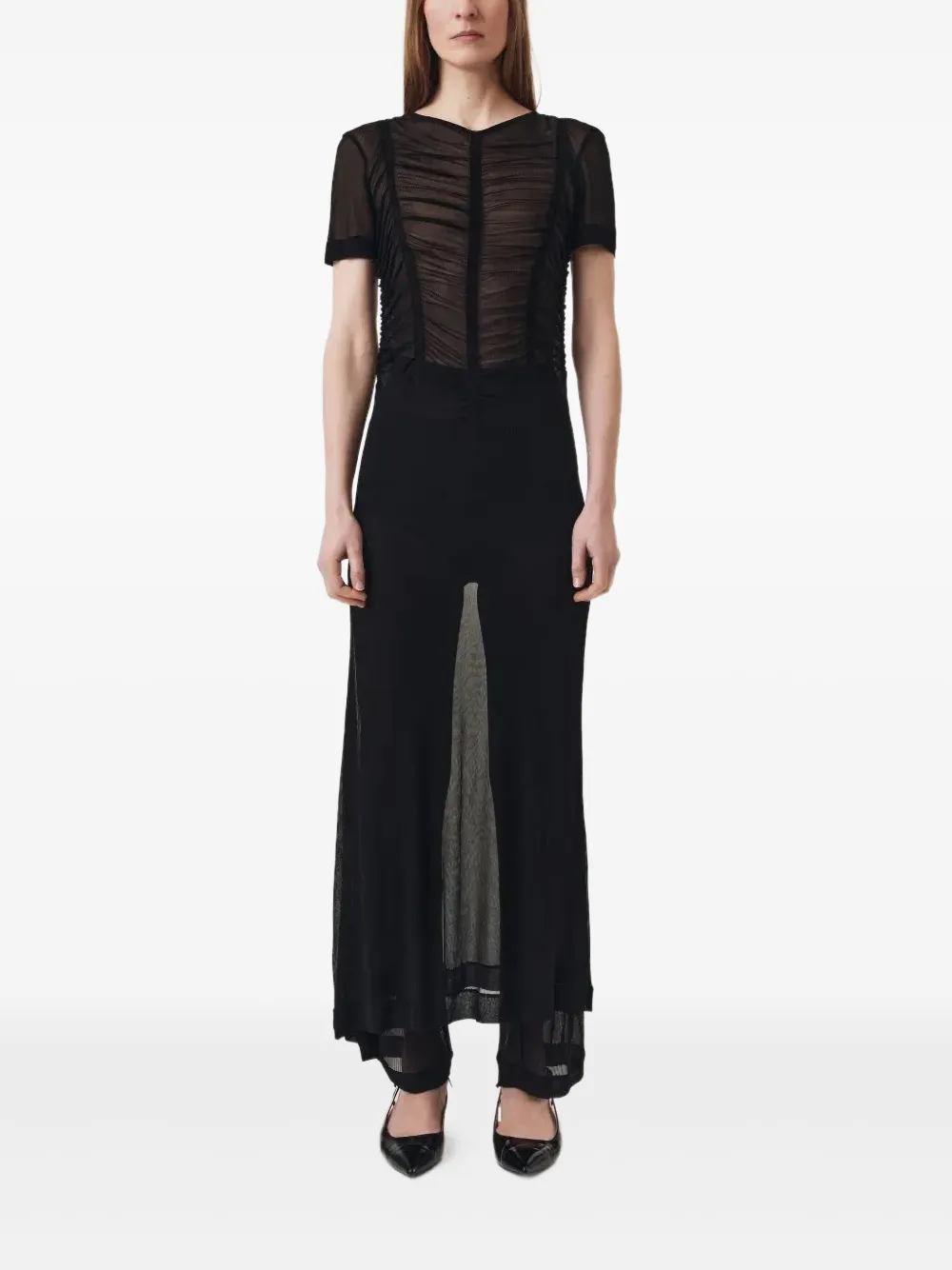 BITE Studios Maxi-jurk met korte mouwen - Zwart