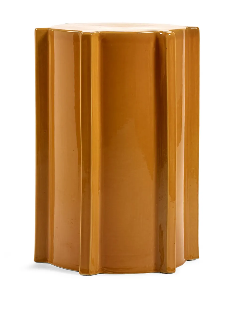Shop Serax Pawn Glazed Stoneware Side Table In Yellow