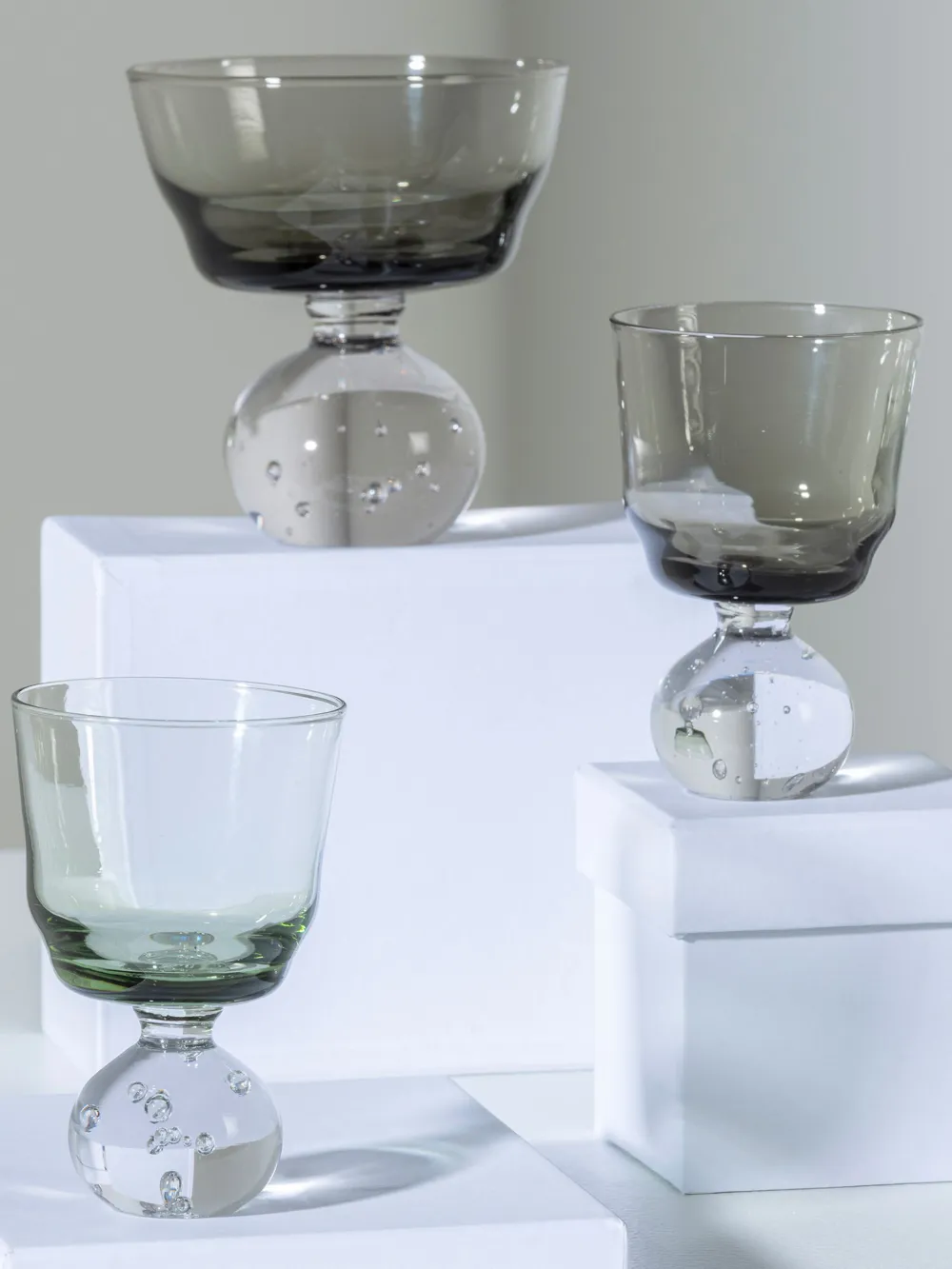 Serax Set Of Six Small Eternal Snow Stemmed Glasses In Grey