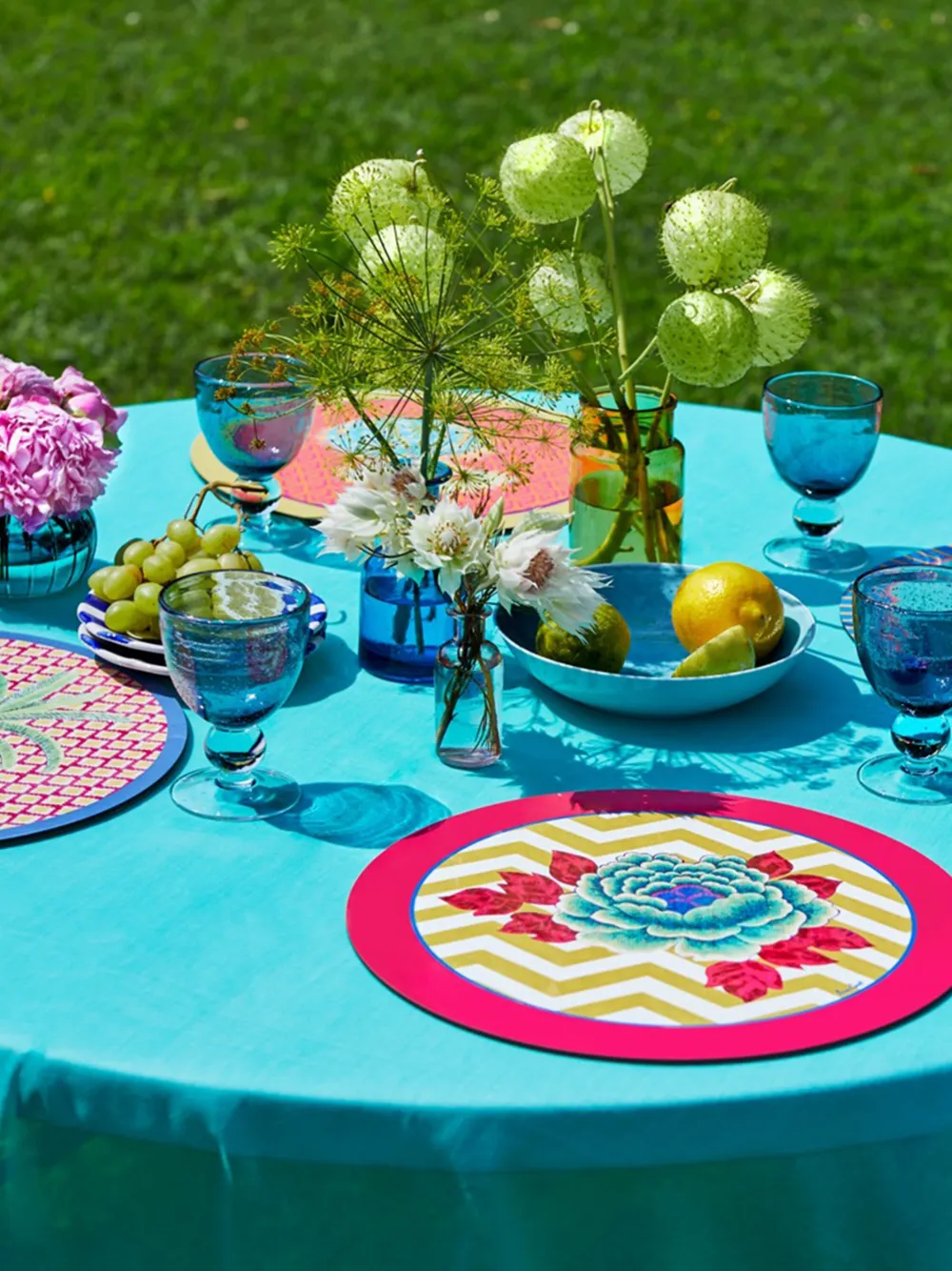 Lisa Corti Table Linens Yellow Uni In Pink
