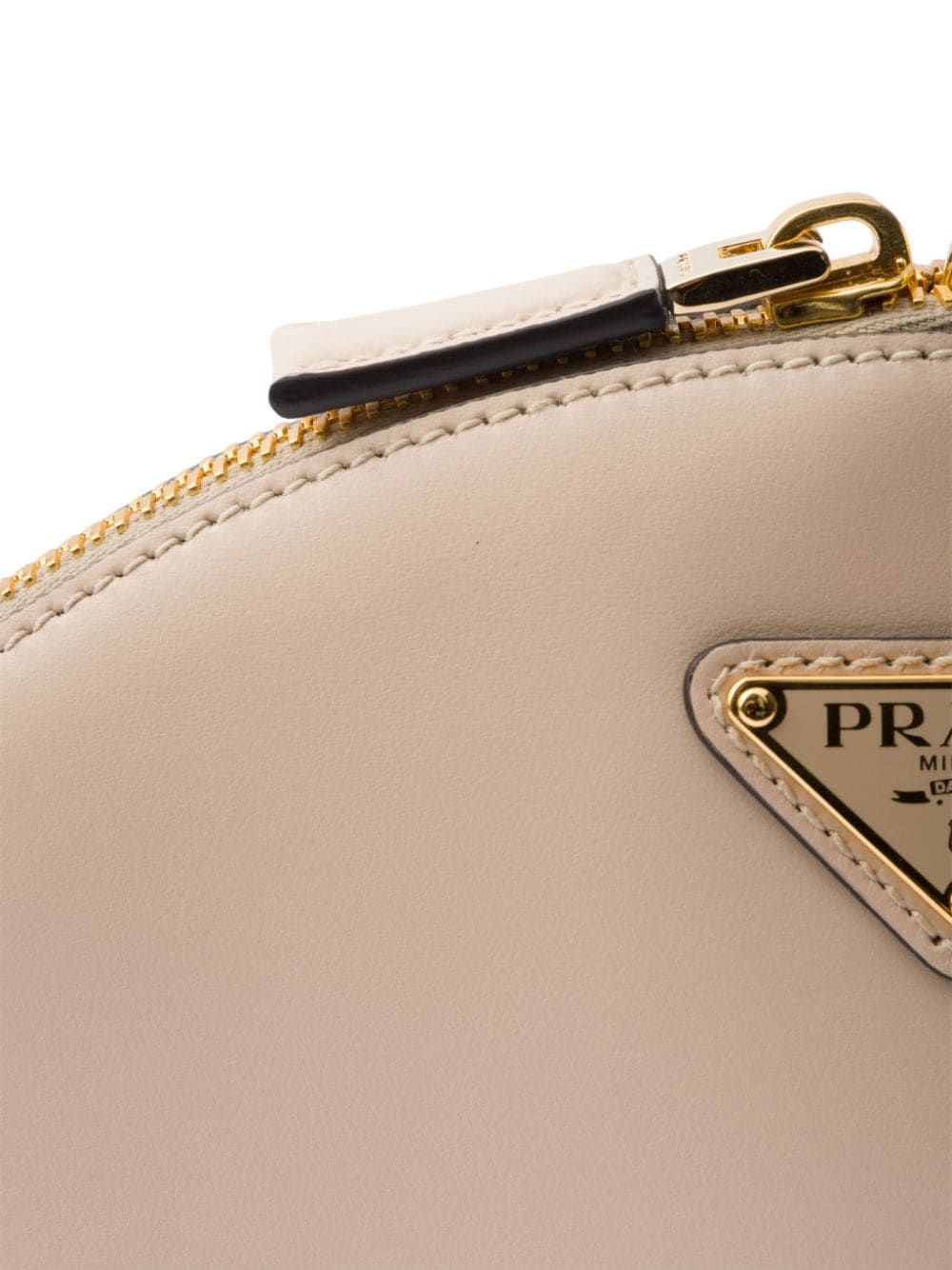 Shop Prada Mini Logo-triangle Crossbody Bag In Neutrals