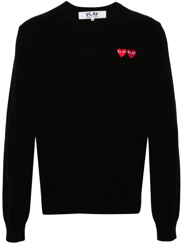 Comme Des Garçons Play ハートパッチ セーター | ブラック | FARFETCH JP Comme Des Garçons Play ハートパッチ セーター | ブラック | FARFETCH JP