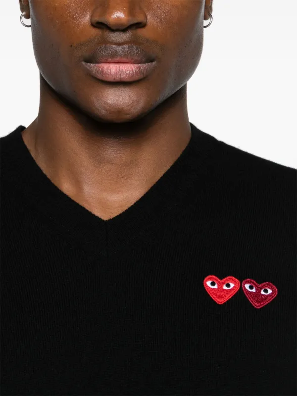 Comme Des Garçons Play ハートパッチ セーター | ブラック | FARFETCH JP