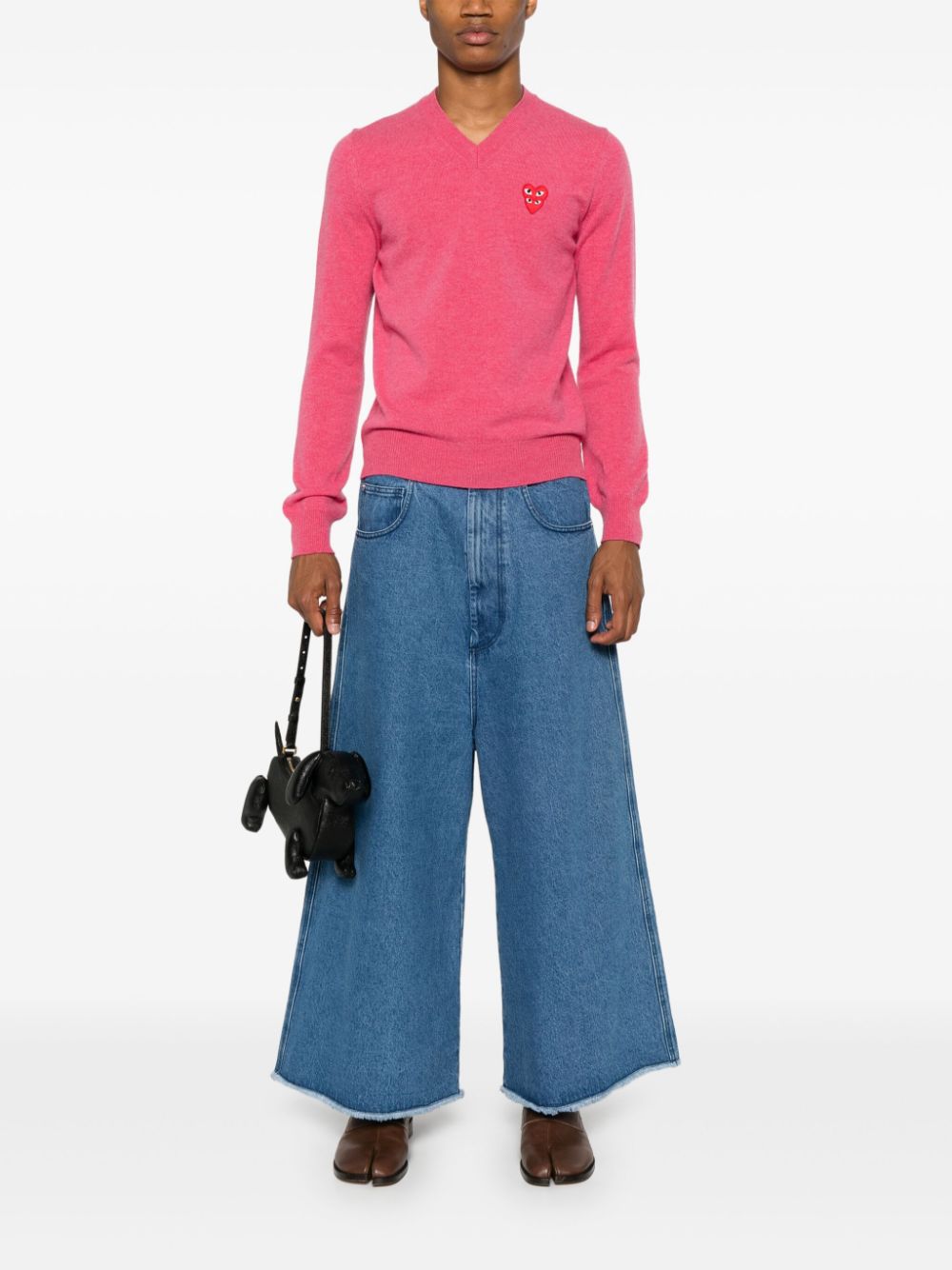 Comme Des Garçons Play Trui met V-hals - Roze