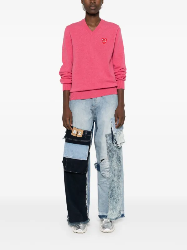 Comme Des Garçons Play Vネック セーター | ピンク | FARFETCH JP