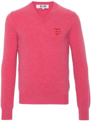 Comme Des Garçons Play V-neck Sweater | Red | FARFETCH