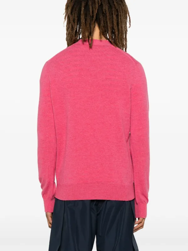 Comme Des Garçons Play V-neck Double heart-patch Cardigan Comme Des Garçons Play V-neck Double heart-patch Cardigan