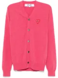 Comme Des Garçons Play V-neck double heart-patch cardigan - Pink