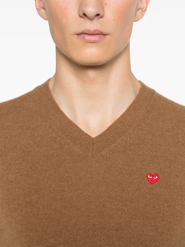Comme Des Garçons Play heart-patch Jumper | Brown | FARFETCH