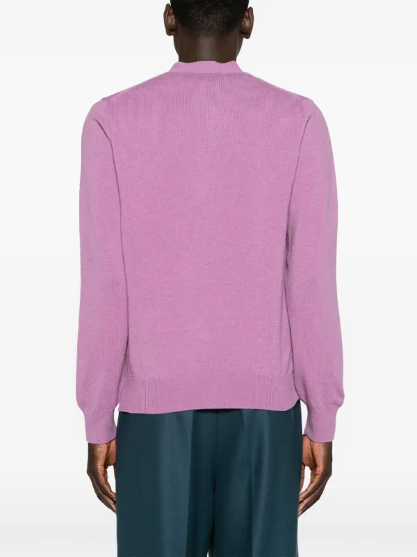 Comme Des Garçons Play V-neck Wool Cardigan | Purple | FARFETCH