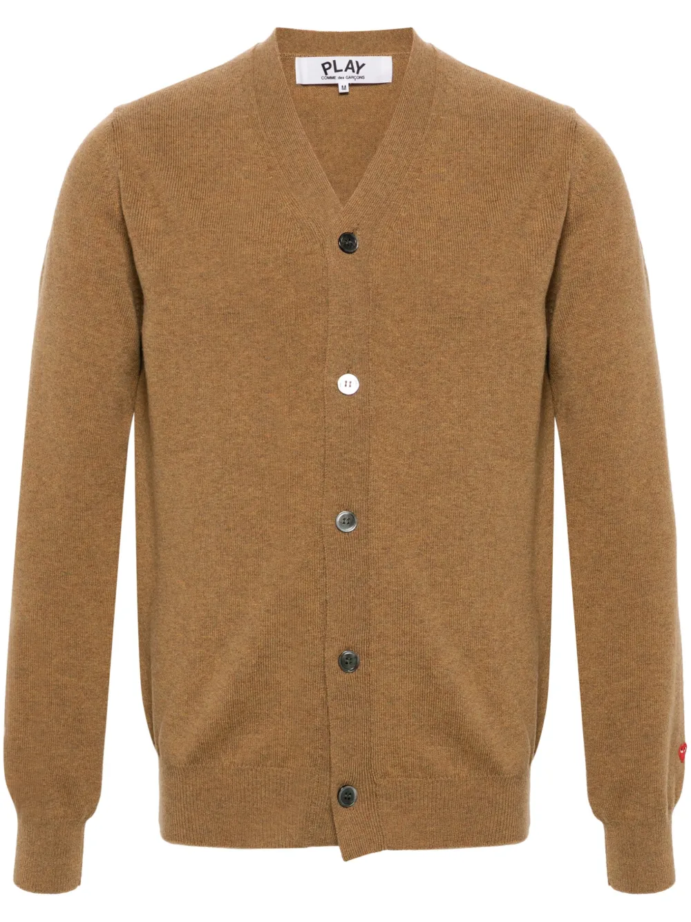Comme Des Garçons Play heart-patch wool cardigan | Neutrals | Image 1