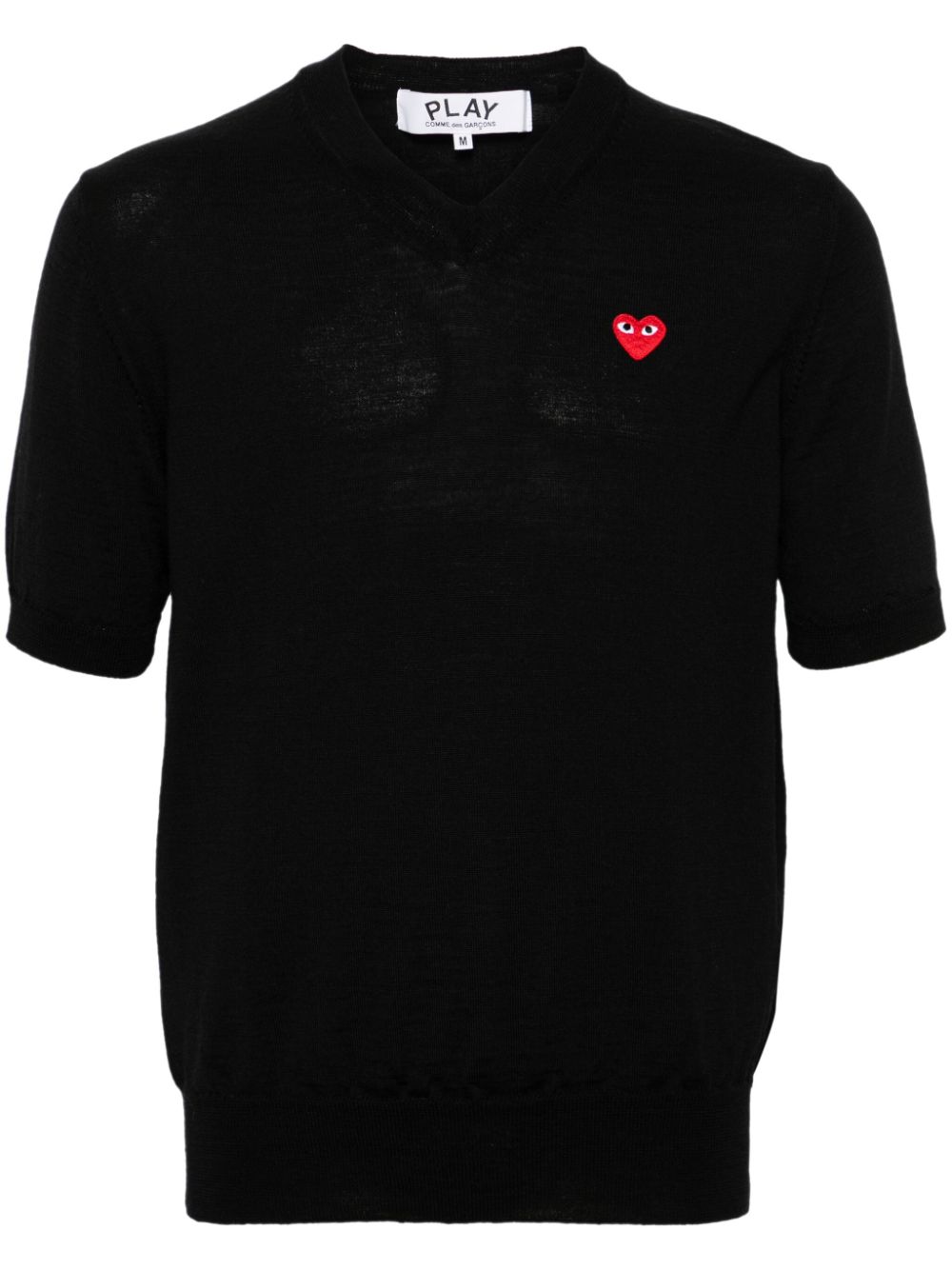 COMME DES GARÇONS PLAY HEART-PATCH WOOL JUMPER 