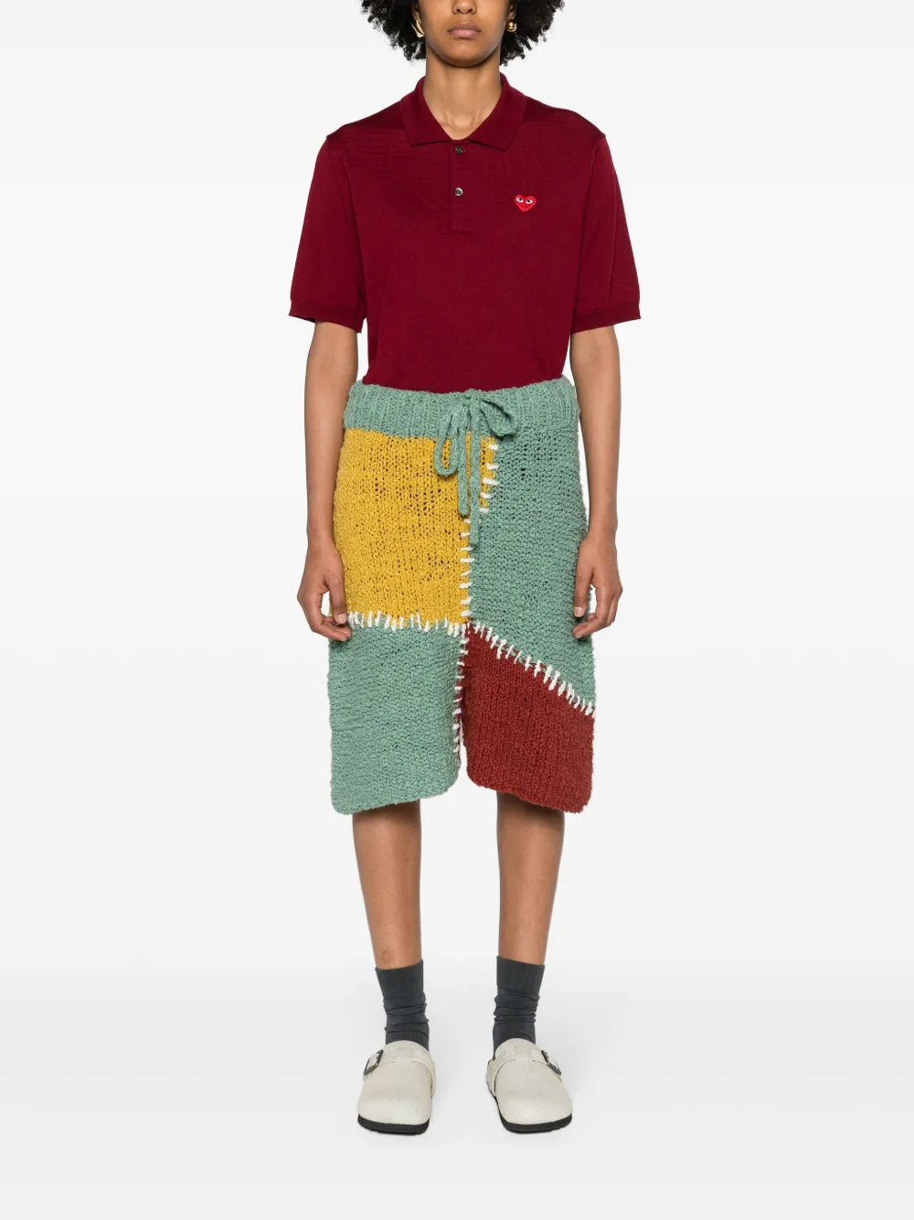 Comme Des Garçons Play Poloshirt met patch Rood