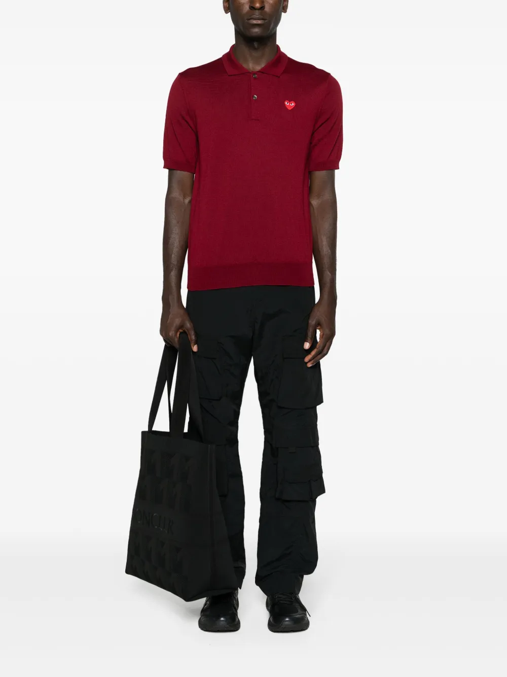 Comme Des Garçons Play Poloshirt met patch - Rood