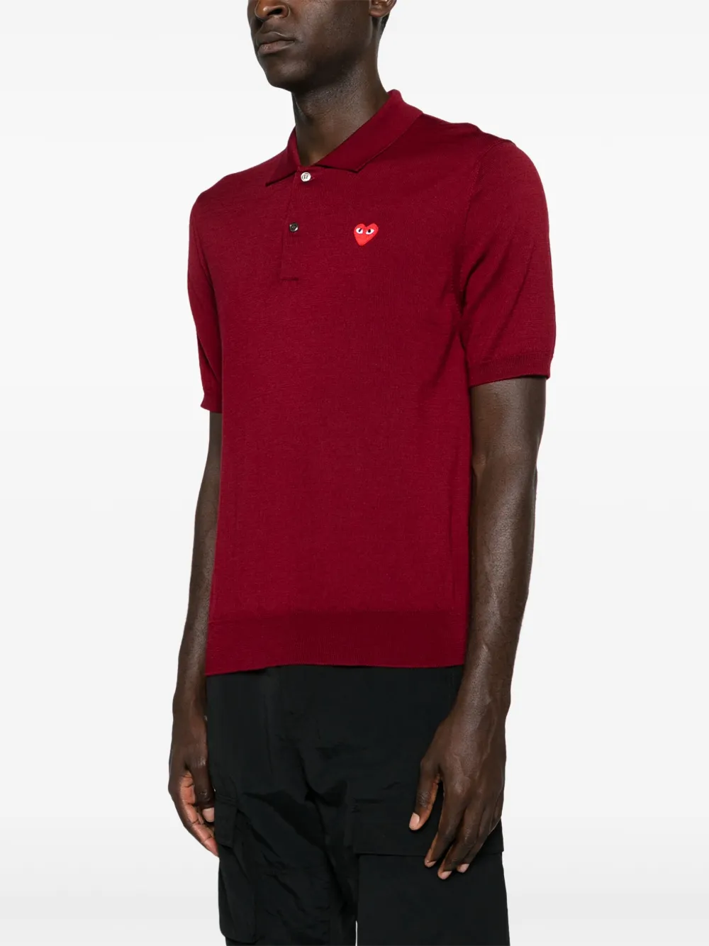 Comme Des Garçons Play Poloshirt met patch Rood