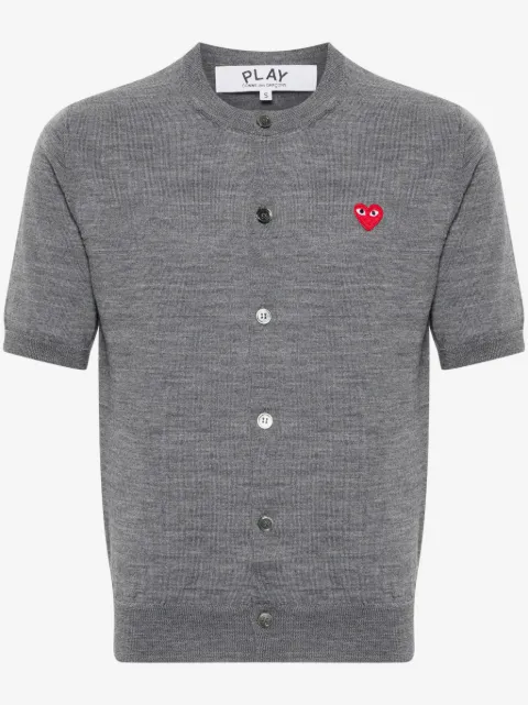 Comme Des Garçons Play logo heart-patch short-sleeve cardigan