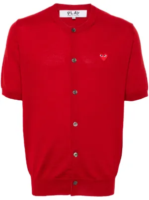 Comme Des Garçons Play Play short-sleeve Cardigan | Red | FARFETCH