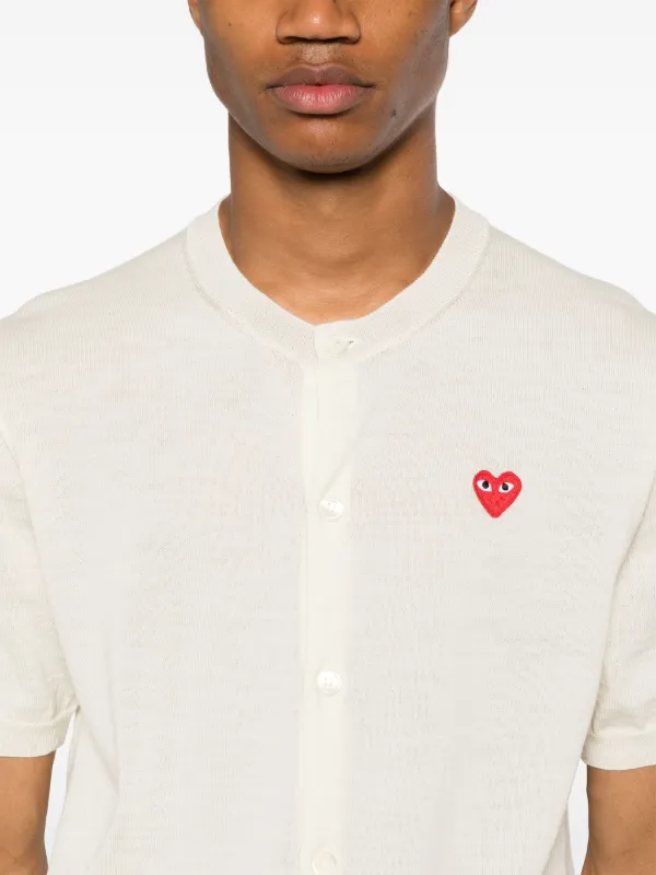 Comme Des Garçons Play ハートパッチ カーディガン | ホワイト