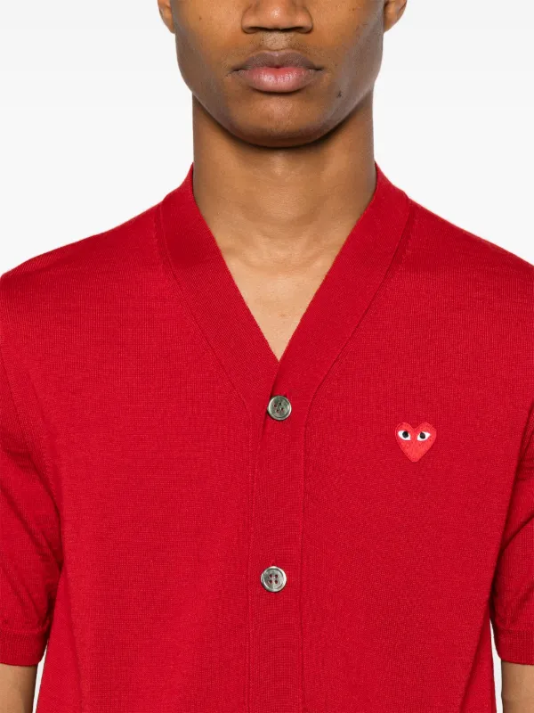 Comme Des Garçons Play Vネック カーディガン | レッド | FARFETCH JP