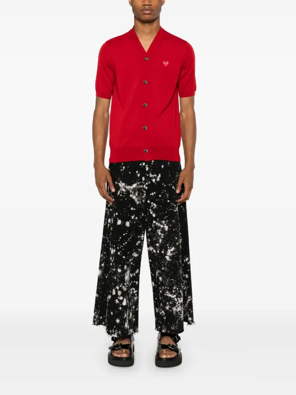 Comme Des Garçons Play Vネック カーディガン | レッド | FARFETCH JP