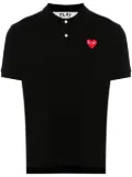 Comme Des Garçons heart-patch piqué polo shirt - Black