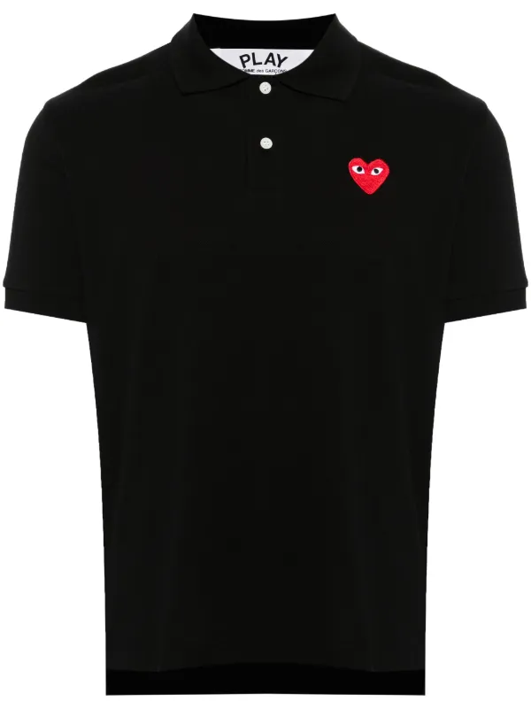 COMME des GARÇONS ブラック ポロシャツ ハートロゴ Amazon | [プレイ コムデギャルソン] ポロシャツ 半袖 ブラック