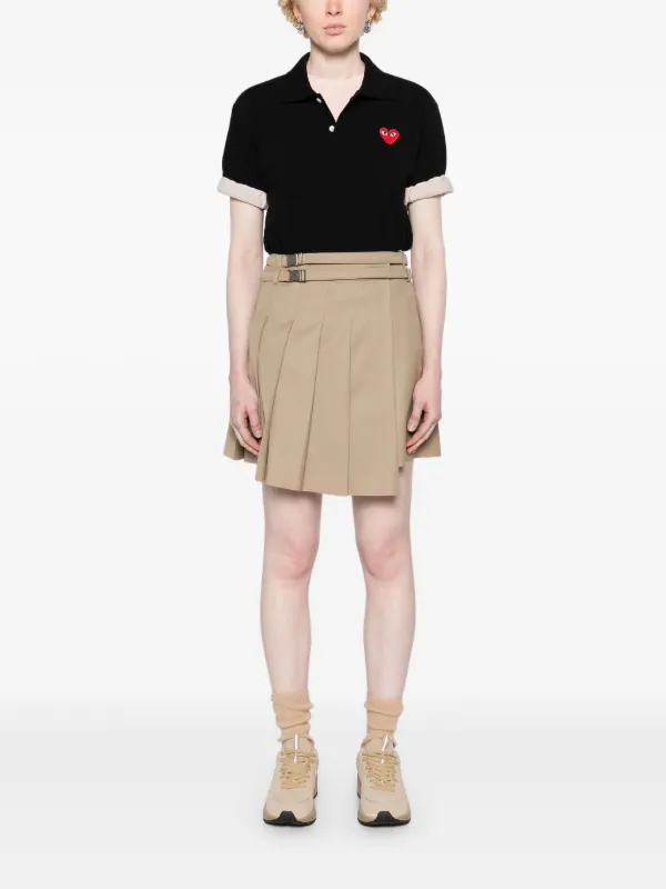 Comme Des Garçons heart-patch Piqué Polo Shirt | Black