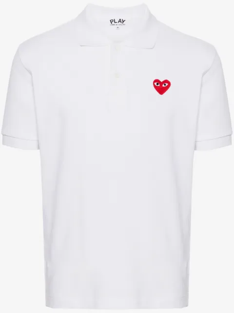 Comme Des Garçons Play Camisa polo com patch de coração e logo