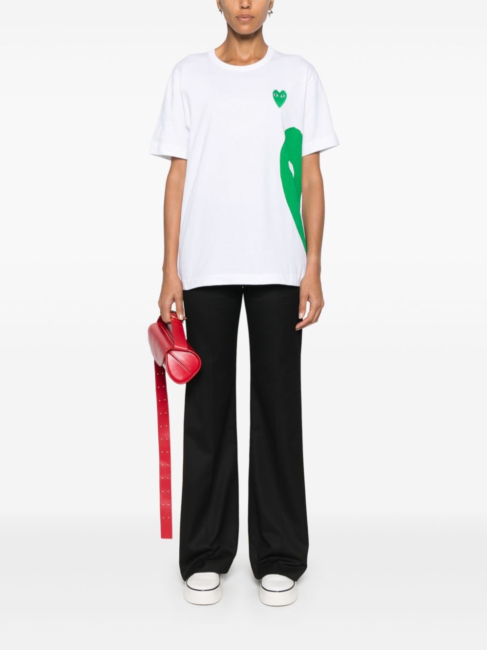 Shop Comme Des Garçons Play Heart-patch T-shirt In 白色