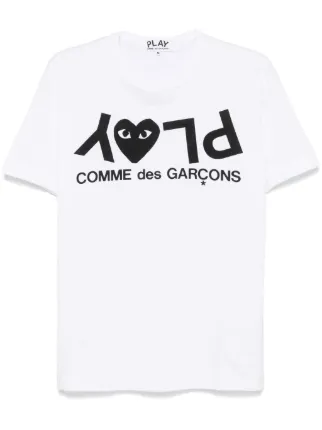 COMME des GARCONS PLAY Heart Logo Tee in Grey | FWRD