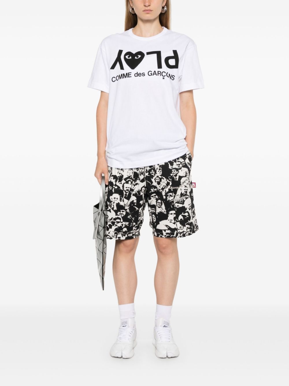 Shop Comme Des Garçons Play Logo-print T-shirt In White