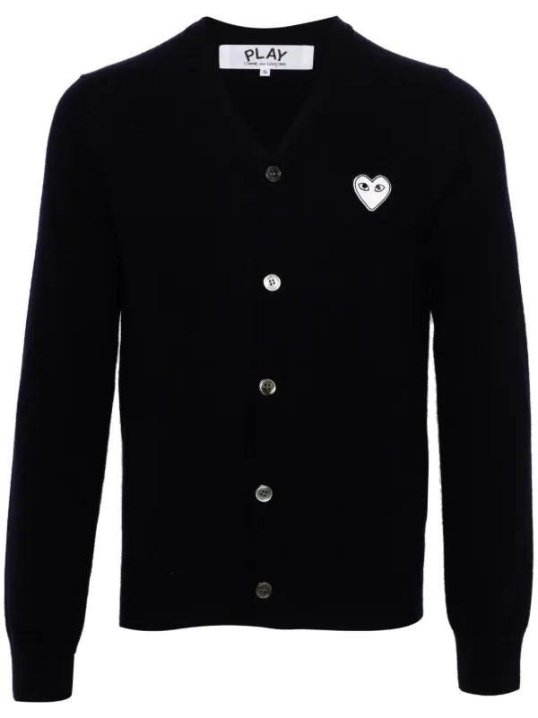 Comme Des Garcons Play Cardigan Con Parche De Corazon Azul FARFETCH CO