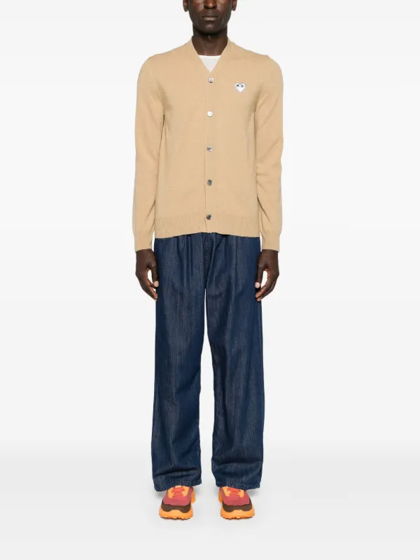 トップス PLAY COMME des GARCONS CARDIGAN BEIGE M comme des garçons play knit cardigan (creme) | a.plus