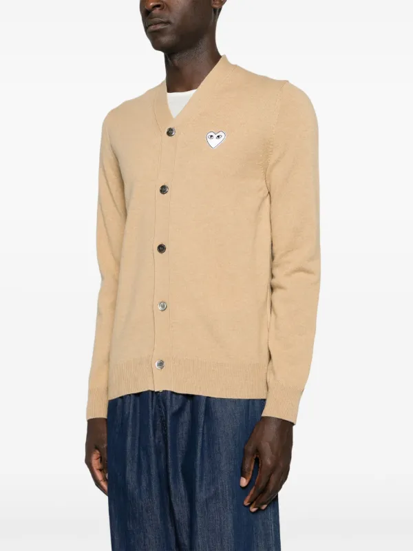 Comme Des Garçons Play heart-motif Wool Cardigan | Yellow