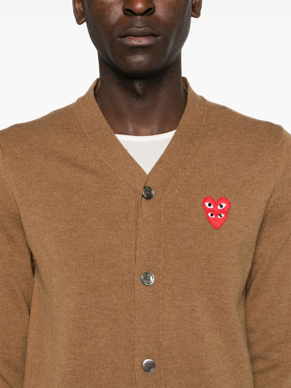 Comme Des Garçons Play ハートパッチ カーディガン | ブラウン